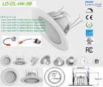 15W LD-DL-HK-06-15W LED Down Light Dimmable 15W(125W Equivalent) Recessed LED Retrofit Downlight