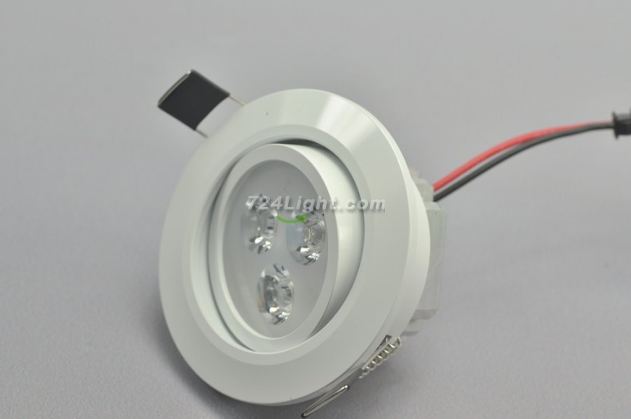 3W CL-HQ-02-3W LED Down Light Cut-out 68.5mm Diameter 3.3" White Recessed Dimmable/Non-Dimmable LED Down Light