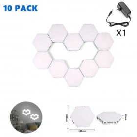 10 Pack Hexagonal LED Wall Light, DIY Modular Touch Sensitive Lights LED Night Light