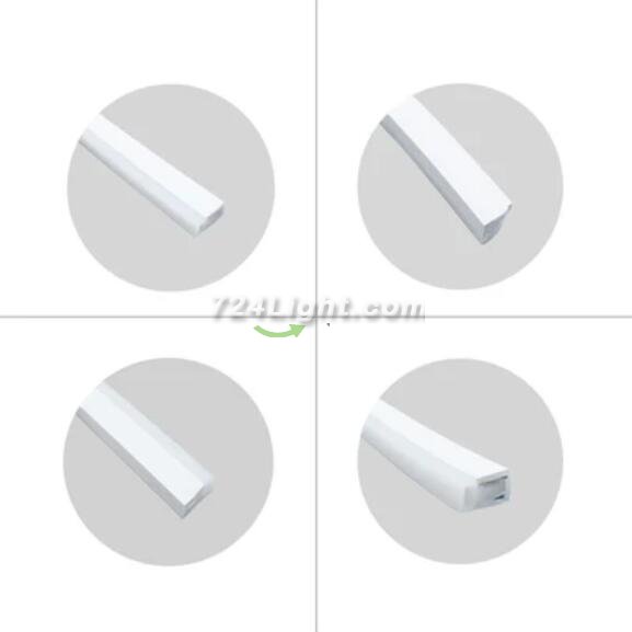 1M/5M/10M/20M Pack of T1220 3 Sides Edge Lighting LED Neon Light Housing Kit with End Caps and Mounting Clips, Flexible Neon Channel Fit for 10mm Wide LED Strip Lights
