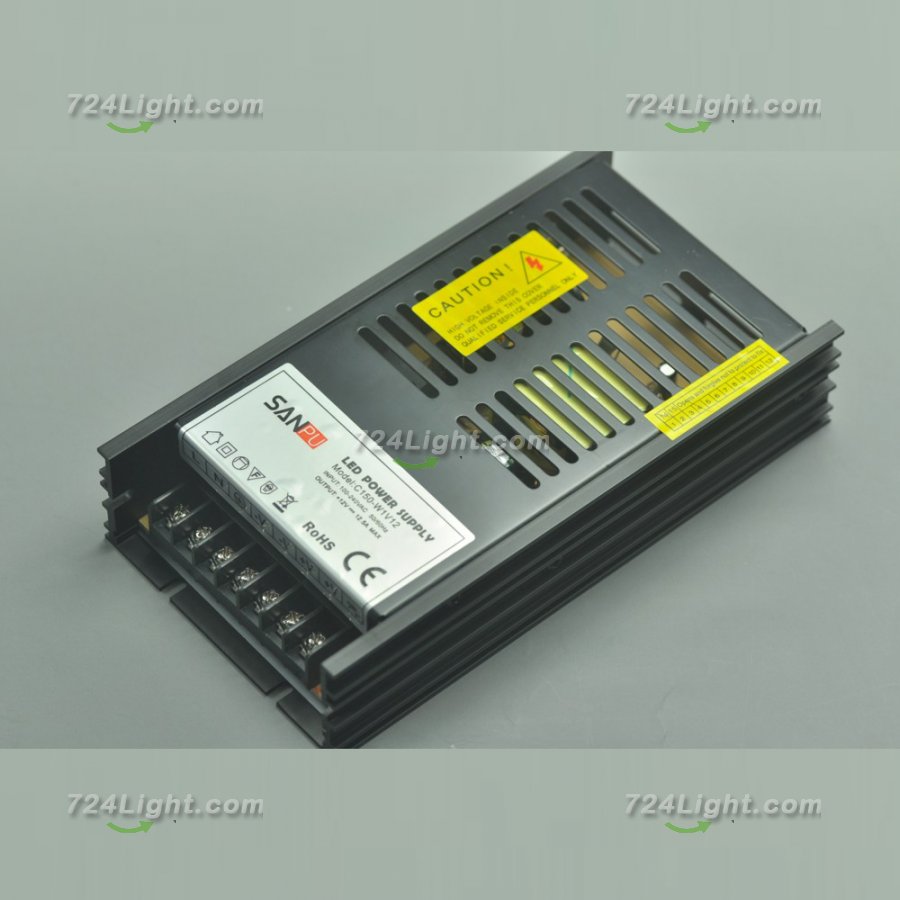 Black 150 Watt LED Power Supply 12V 12.5A LED Power Supplies For LED Strips LED Light