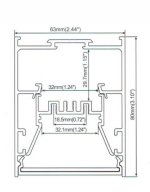 LED Channel Super Wide 32mm LED Profile 1 meter (39.4inch) 80 mm(H) x 63 mm(W) For 5050 5630 Multi Row LED Strip Light