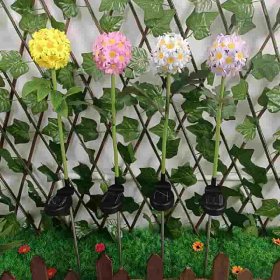 Solar Ball Chrysanthemum Light Outdoor LED Garden Garden Ground Plug Decorative Light