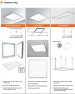 5PACK 1x4 FT - 300*1200 (mm) LED Flat Panel LED Drop Ceiling Lights, 40W 3600 LM, 3000/4000/6500k Dimmable Recessed Troffer Light Fixture for Office/Garage/Basement