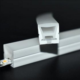 1M/5M/10M/20M Pack of T1212 LED Neon Light Housing Kit with End Caps and Mounting Clips, Flexible Neon Channel Fit for 8mm Wide LED Strip Lights