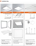 5PACK 2x4 FT - 600*1200 (mm) LED Flat Panel LED Drop Ceiling Lights, 40W/80W 4000/8000 LM, 3000K/4000K/6500K Changeable and Dimmable Troffer Light Fixture for Office/Garage/Basement