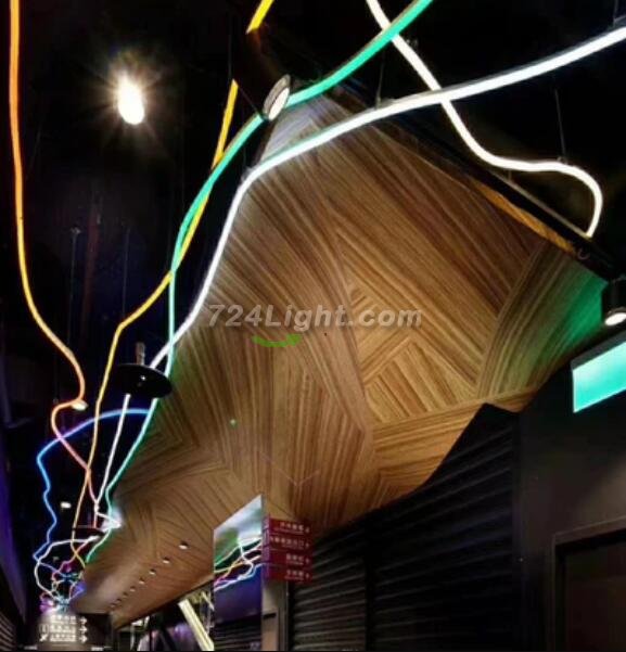 1M/5M/10M Pack of T22D LED Neon Light Housing Kit with End Caps and Mounting Clips, Flexible Neon Channel Fit for 6mm Wide LED Strip Lights
