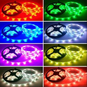 RGB LED Strip Lights 16.4FT/5M SMD5050 300led Waterproof RGB Color Changing LED Strip Light Kit