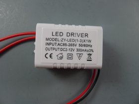1-3x1W LED Power Supply AC 85-265V Input 300mA DC 3V-12V Output LED Driver For LED Tubes Ceiling Light Spotlight