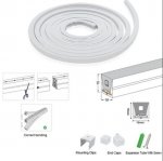 16.4FT DC12V T1616 Silicone RGB Color Changing LED Neon Flexible IP67 Waterproof Strip Lights for DIY Indoor Outdoor Decorative Signs Letters