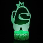 Among Us Toys 3D LED Multicolor Night Light w/ 16 Colors Remote Touch Switch Adjustable Brightness for Kids Bedroom Decoration