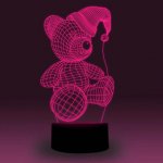 Animal Images 3D Illusion LED Night Light w/ 16 Colors Remote Touch Switch Adjustable Brightness for Kids Bedroom Decoration