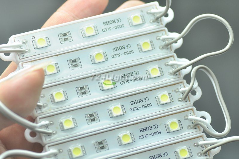 5050 SMD LED Modules 75x12MM 12V 0.75W 5050 3 LED Modules Waterproof Modules