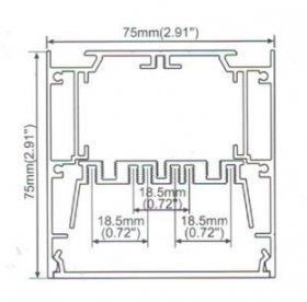 PB-AP-GL-7575-R LED Aluminium Channel Pendant 75mm(H) x 75mm(W) suit for max 18.5mm width strip light