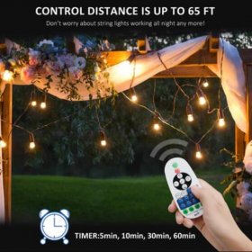 1500Watt AC110V/220V LED Dimmer for 110V/220V LED String Light, Wireless Remote Control Dimmer with 3 Prong Outlet, Timer Switch