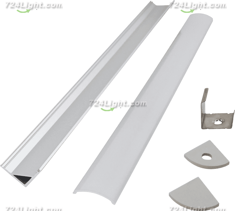 45 Degree Right Angle Linear Light Hard Light Bar Housing Aluminum Slot Kit