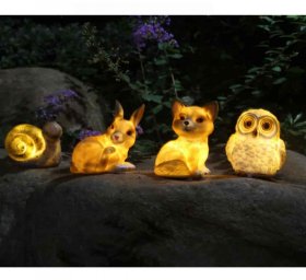 Solar Garden Lights Outdoor Garden Owl Statue Decoration