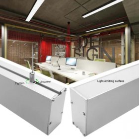 5 Pack H4075 Big Aluminum Extrusion Channel for Suspension Mounting Linear Office Lighting System
