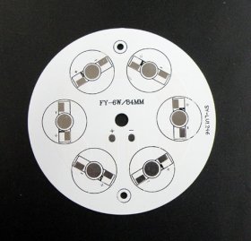 6W LED High Power Aluminum Plate Diameter 84mm 6 Series Connections Downlight Buried Lights Plate