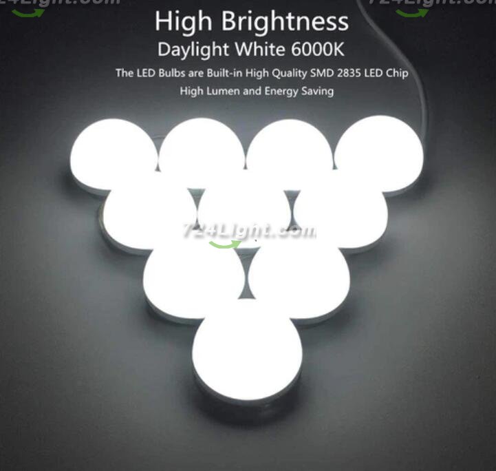 Hollywood Style LED Vanity Mirror Lights Kit with 10 Dimmable Medium Size Light Bulbs, Perfect for Makeup Vanity Table Set in Dressing Room