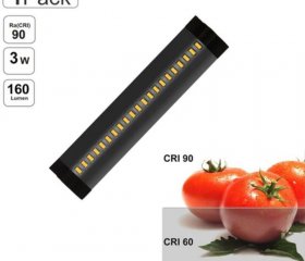 6 inch CRI90 SMD2835 3W 160LM Dimmable LED Under Cabinet Light DC 5V / 12V Black / Silver Finish Color Ultra Thin Stick On Under Counter Lighting