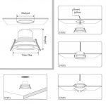 4 Pack RGBW Super Bright Modern Recessed LED Downlights Adjustable 15°-60°Beam Angle, Ambient Lighting 25W 12V/24V White Round LED Embedded Aluminum Indoor Ceiling Downlight for Hotel，Bar，Dancing Room，Restaurant