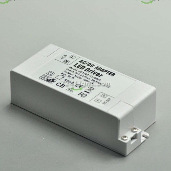 60 Watt LED Power Supply 12V 5000mA LED Power Supplies UL Certification For LED Strips LED Light