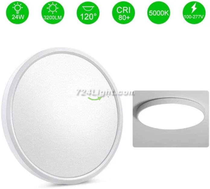 12 Inch 24W Flush Mounting Modern LED Ceiling Lights for Bedroom, Kitchen, Bathroom