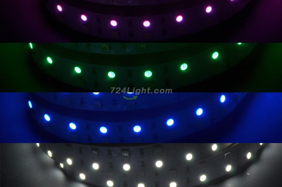 RGBW LED strip light Double 5050 RGB Color Changing White Color Flexible LED Light Strip DC24V (16.4ft )480LEDs