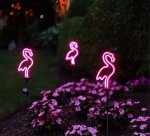 Solar Neon Flamingo Light, Outdoor Waterproof Solar Landscape Light for Garden, Yard, Passage, Lawn, Path Decorative Lights (2 Pack)