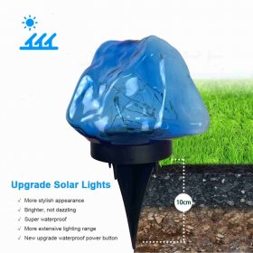 Solar Colorful Stone Lights, Outdoor Floor Plug Lights For Lawn Garden Park Decorative LED Lights