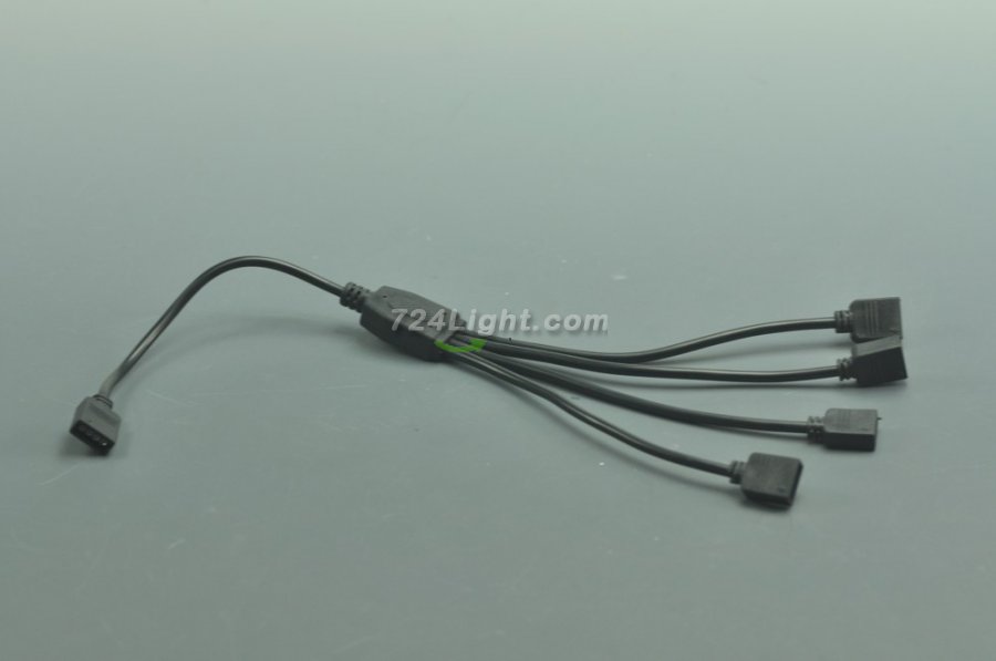 Black RGB Splitter Cable 1 to 2 3 4 Female Strip Connector for LED 5050 3528 RGB Strip 35CM(13.78Inch)