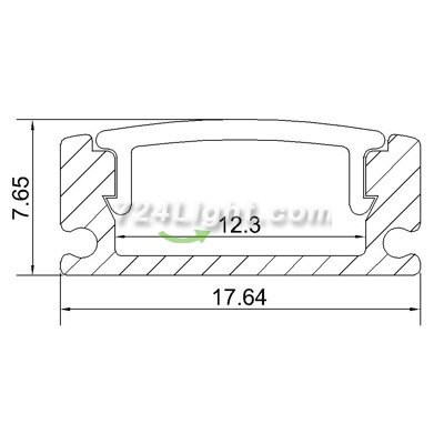 LED Aluminium Profile LED Strip Light Aluminium Profile 1M U Flat Style Rail Aluminium