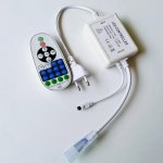 750Watt LED Dimmer for AC110V/220V LED Strip Light, Wireless Remote Control Dimmer with 2 Prong Outlet, Timer Switch