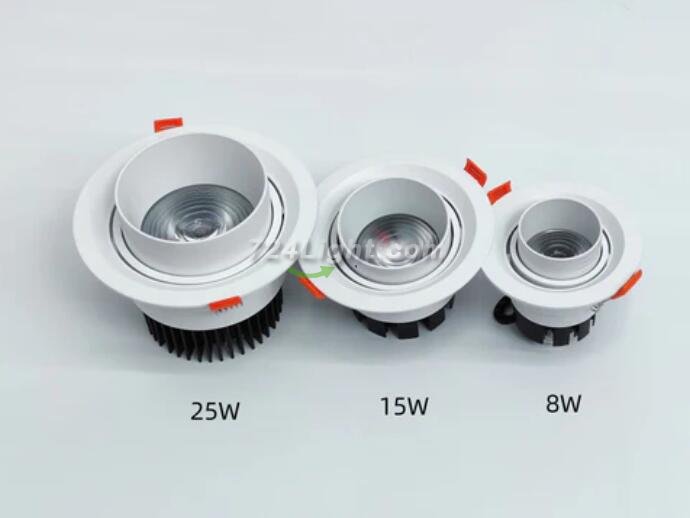 4 Pack RGBW Super Bright Modern Recessed LED Downlights Adjustable 15°-60°Beam Angle, Ambient Lighting 25W 12V/24V White Round LED Embedded Aluminum Indoor Ceiling Downlight for Hotel，Bar，Dancing Room，Restaurant