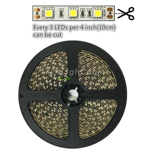 DC12V SMD5050-300 635NM Red LED Light Strips, 60LEDs Rated 12Watt Per Meter LED Tape