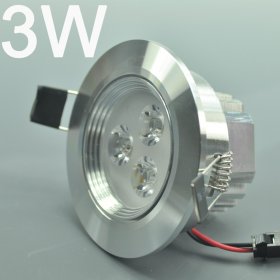 3W CL-HQ-01-3W LED Down Light Cut-out 69mm Diameter 3.3" Silver Recessed Dimmable/Non-Dimmable LED Down Light