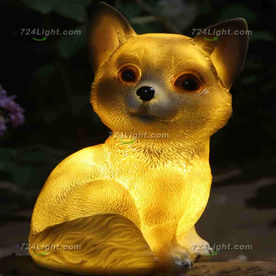 Solar Garden Lights Outdoor Garden Dog Statue Decoration