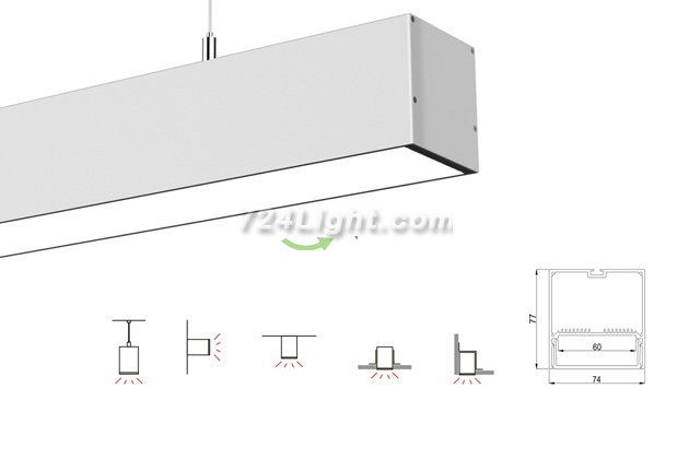 1 Meter 39.34â€ Suspended LED Aluminum Profile LED Channel Suit 60mm Flexible LED Strips