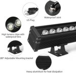 Linkable 7060 Linear LED RGB Wall Washer Lights with Remote Controller, 36W Waterproof Color Changing Wall Washer LED Light for Outdoor/Indoor Lighting Projects, Hotels, Building Wall Decorations