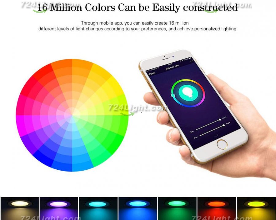 6Pack WiFi Intelligent LED Downlight RGBCW WiFi APP Controlled LED Downlight 3 Inch 5W 120V /220V AC, Dimmable RGBCW 2700-6500K Color Changing, Compatible with Alexa/Google, Ceiling Lights