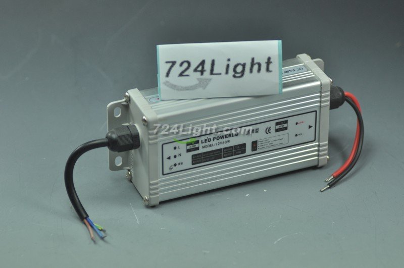 60 Watt LED Power Supply 12V 5A LED Power Supplies Rain-proof For LED Strips LED Light