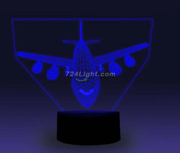 Transportation Images 3D Illusion LED Night Light w/ 16 Colors Remote Touch Switch Adjustable Brightness for Kids Bedroom Decoration