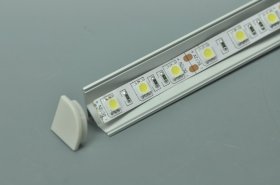 Wholesale LED 90Â° Right Angle Aluminium Channel PB-AP-GL-006 1 Meter(39.4inch) 16 mm(H) x 16 mm(W) For Max Recessed 10mm Strip Light LED Profile With Arc Diffuse Cover