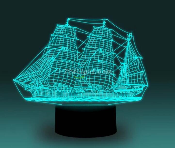 Transportation Images 3D Illusion LED Night Light w/ 16 Colors Remote Touch Switch Adjustable Brightness for Kids Bedroom Decoration