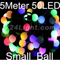 50 Led 16.4ft String Lights LED 5m Small Ball RGB Colorful Christmas Ball String Light Outdoor LED Lights