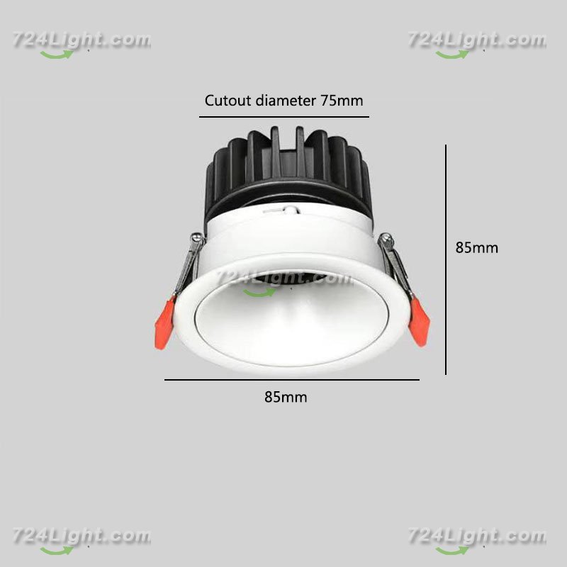 12W Spotlight Led Embedded High Color Rendering Deep Anti-glare Narrow Frame Wall Washer Without Main Light Downlight