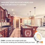 10 Pack 7W 500LM Dimmable Antifog LED Downlight CRI80 Flat Diffuser Ceiling Light -3-3/8'' Cutout