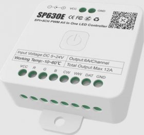 SP630E All-in-One SPI + 5CH PWW LED Controller Bluetooth Music Controller for LED Strips and LED Lights iOS/Android App Control
