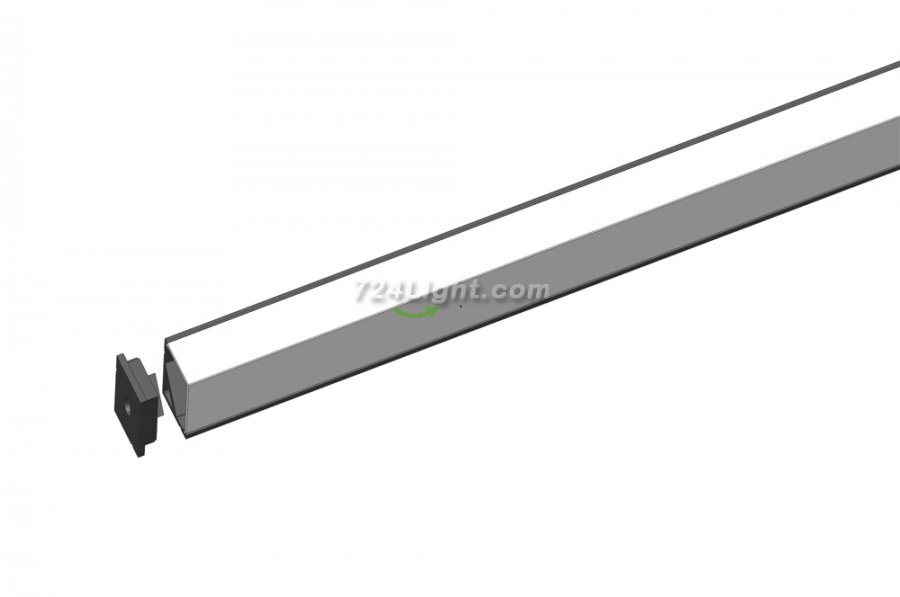 3 meter 118.1" Black LED U Rectangle Aluminium Channel PB-AP-GL-005-B 16 mm(H) x 16 mm(W) For Max Recessed 10mm Strip Light LED Profile